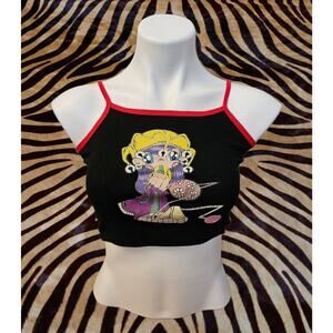 Rare Vintage 90s Spaghetti Tank Baby Crop Top, bratz girl print winged tank